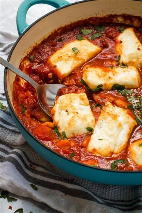 Halloumi And White Beans Baked In A Rich Smoky Spanish