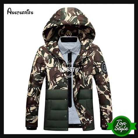 Free Shipping Brand Mens Winter Down Parkas Fashion Hooded Camouflage