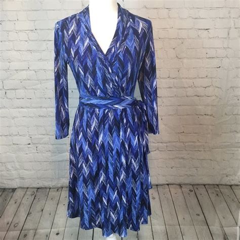 Liz Claiborne Dresses Liz Claiborne Blue Wrap Dresssize Sus Poshmark