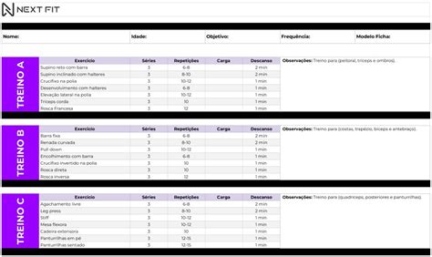 Ficha De Treino De Academia Como Montar Dicas E Modelos