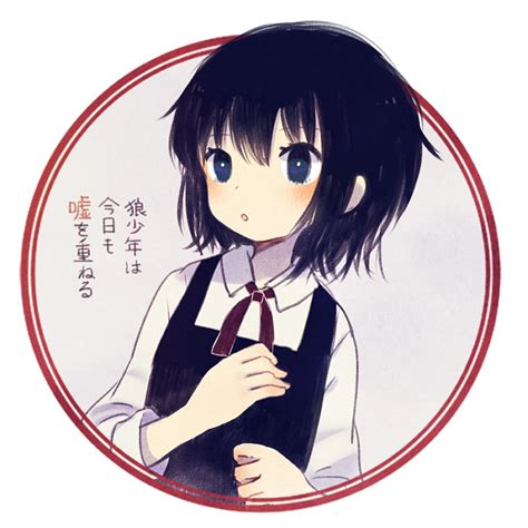 The Big Imageboard Tbib Androgynous Ayu Mog Bad Id Bad Pixiv Id Black Hair Blush Copyright