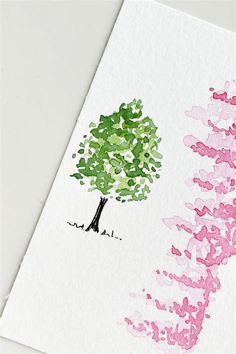 Use The Lazy Stippling Watercolor Technique To Paint A Watercolor Tree
