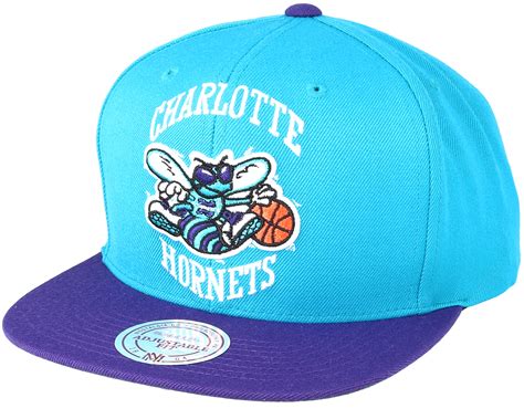 Charlotte Hornets Xl Logo 2 Tone Tealpurple Snapback Mitchell And Ness