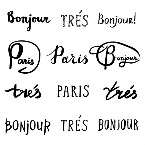 Hand Drawn French Phrases Collection 2965838 Vector Art At Vecteezy