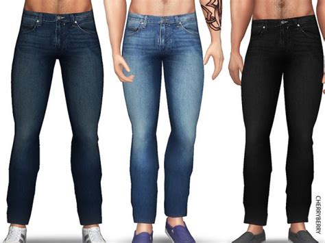 The Sims Resource Regular Fit Mens Jeans By Cherryberrysim • Sims 4