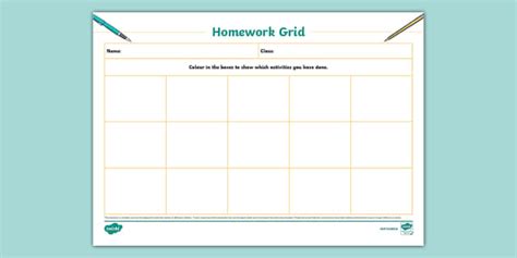 Editable Homework Grid Teacher Made Twinkl