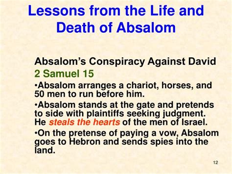 Ppt Lessons From The Life And Death Of Absalom Powerpoint