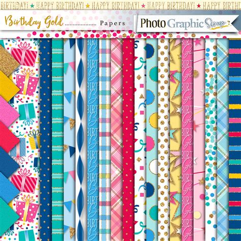 Birthday Digital Papers For Photographers And Scraps
