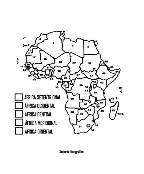 1 Atividade Com Mapa Sobre A RegionalizaÇÃo Do Continente Africano Para