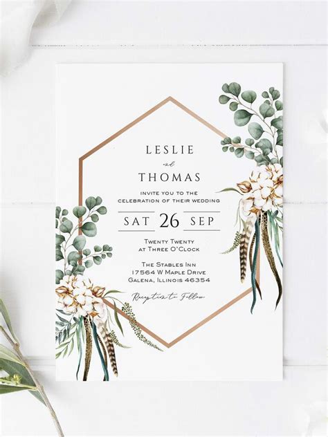 Simple White Editable Printable Rustic Wedding Invite Instant Download