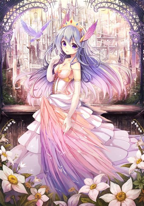 Anime Art Royalty Princess Crown Tiara Formal Dress