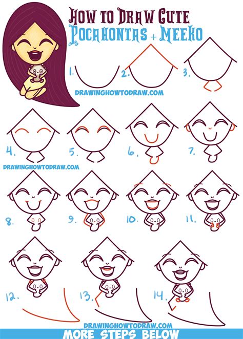 Start today with a special offer. How to Draw a Cute Kawaii / Chibi Pocahontas and Meeko ...