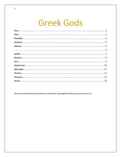 Ocr J19911 Content Of Myth And Religion Greek And Roman Gods