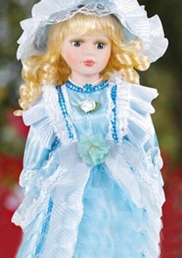 40cm Vintage Doll Victorian Porcelain Doll Blond Hair Blue Eyes
