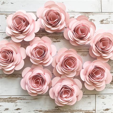 Pink Paper Flowers Loose Flowers Rolled Paper Flowers Pink Etsy Hong Kong