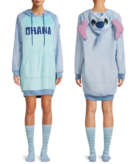 Official Disney Andohanaand Lilo And Stitch Comfy Pajama Lounge Hoodie W Socks 39 99 Picclick