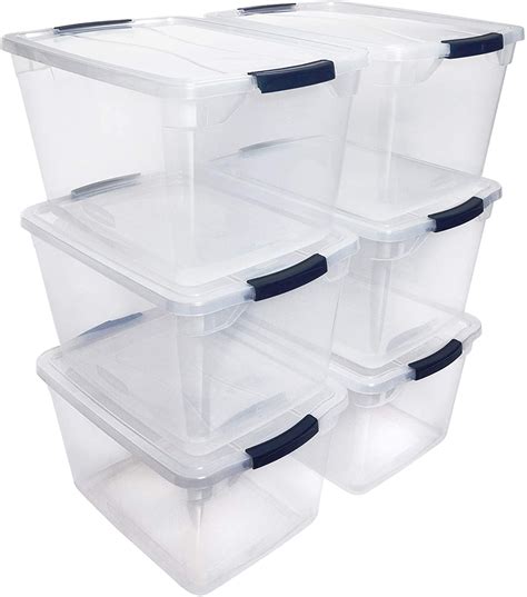 Rubbermaid Cleverstore 30 Quart Plastic Storage Tote Container With Lid