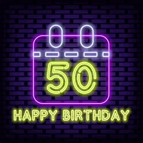 50th Birthday Neon Stock Illustrations 37 50th Birthday Neon Stock