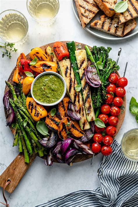 Easy Grilled Vegetable Platter With Chimichurri Sauce Vegan Pwwb