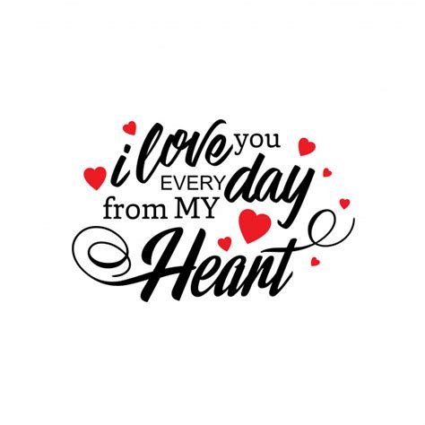Vector illustration of love and valentine day with text i love u and couple riding bicycle on romantic travel. Free Vector | I love you everyday from my heart