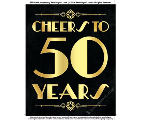 Cheers To 50 Years Printable Sign 50th Birthday Party Decor Etsy
