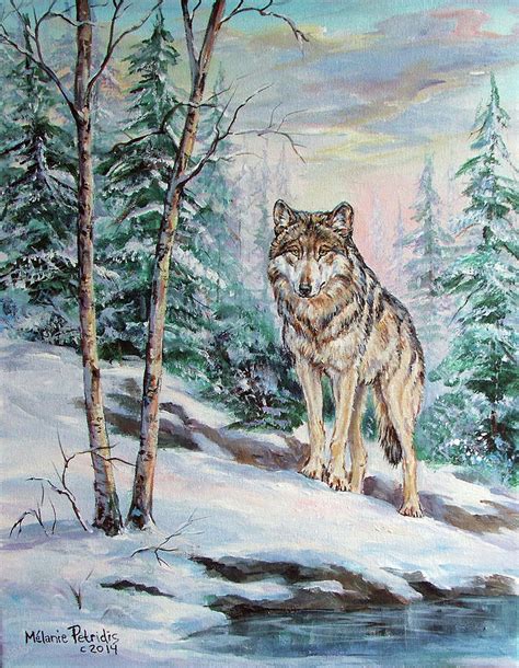 Timber Wolf On Morning Patrol Painting By Melanie Petridis Fine Art