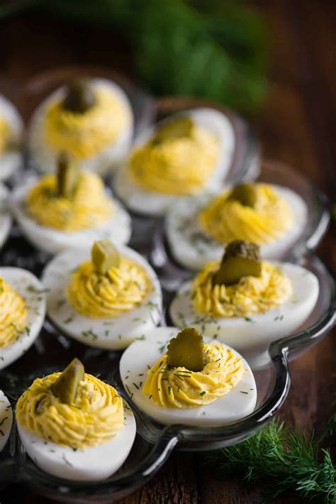 dill pickle deviled eggs are an easy deviled egg recipe with the flavorful tang and kick of a