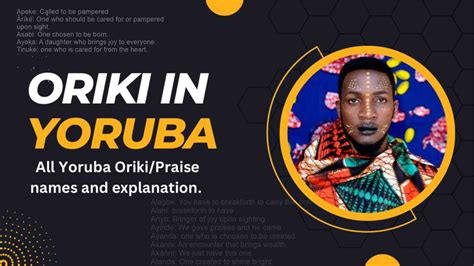 All Yoruba Orikieulogy Names And Meanings Names And Meanings Of