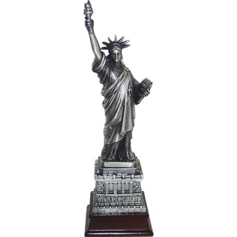 Bronze 8 Inch Statue Of Liberty Replica With Wooden Base Citydreamshop