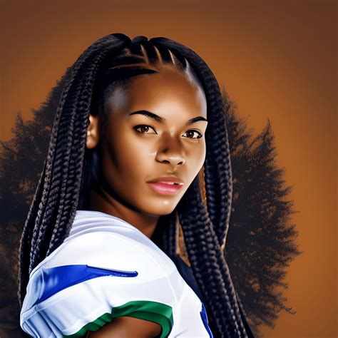 Beautiful African American Woman Football Player · Creative Fabrica