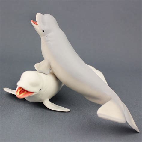 Windfall Realistic Beluga Whale Model Toys Simulated Sea Life Animals