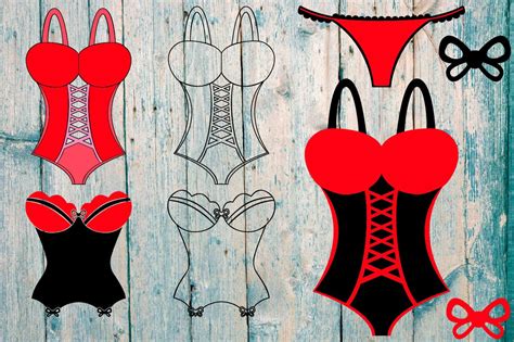 Lingerie Sexy Outline Svg Monogram Cutting Files 754s 66012 Svgs