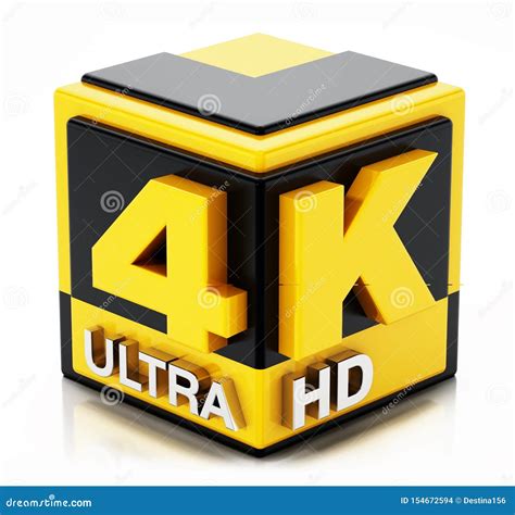 4k Ultra Hd Icon Isolated On White Background 3d Illustration Stock