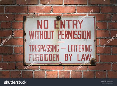 No Entry Without Permission Over Royalty Free Licensable Stock