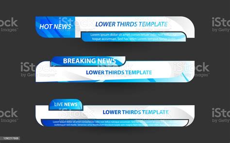 Set Collection Vector Of Broadcast News Lower Thirds Template Layout
