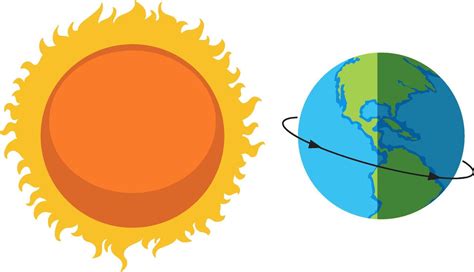 The Sun And Earth Planet Isolated 10517003 Vector Art At Vecteezy