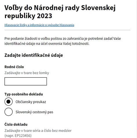 Hlasovací Preukaz Pre Volenie Na Slovensku A Voľby Zo Zahraničia