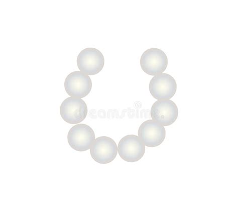 Illustration Of A White Pearl Necklace On White Background Stock Vector