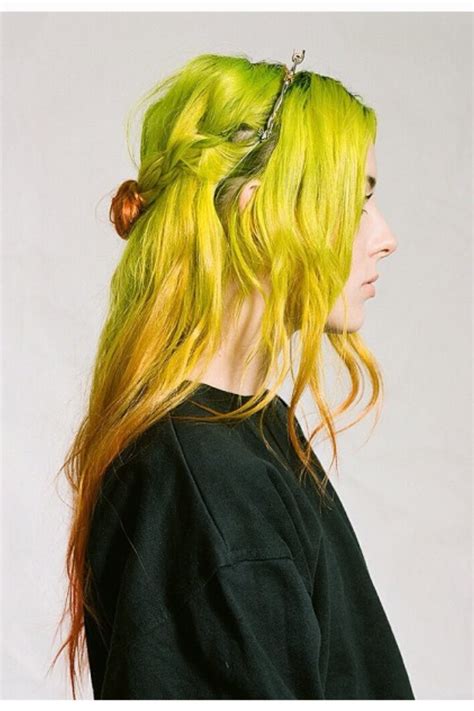 Lime Green Ombre Hair Hairstyle Color Dyed Hair