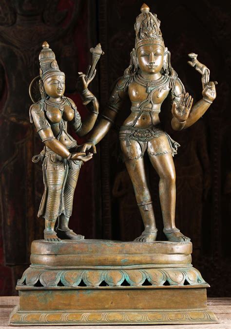 Sold Bronze Statue Of The Marriage Of Shiva And Parvati 29 99b109