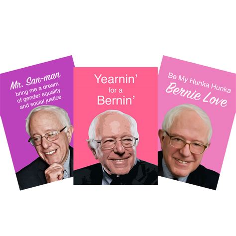 Brigerton bernie sanders valentines day card and sticker. Bleeding Heart Bernie Sanders valentines cards | drunkMall