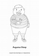 Augustus Gloop Colouring Page | Chocolate factory, Charlie and the ...