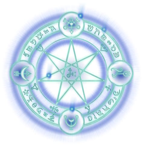 Download Transparent Green Blue Neon Glow Circle Star Witch Witchcraft