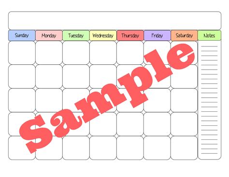 Free Printable Calendar Template Simply Sweet Days