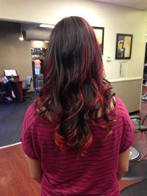Red Hair With Purple Peekaboo Highlights