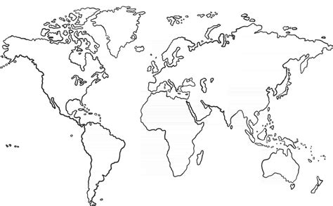 Mapa Del Mundo Esquema Del Mapa Del Croquis Del Mapa Del Mundo Negro