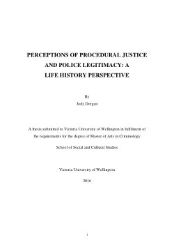 Perceptions Of Procedural Justice And Police Legitimacy A Life History Perspective
