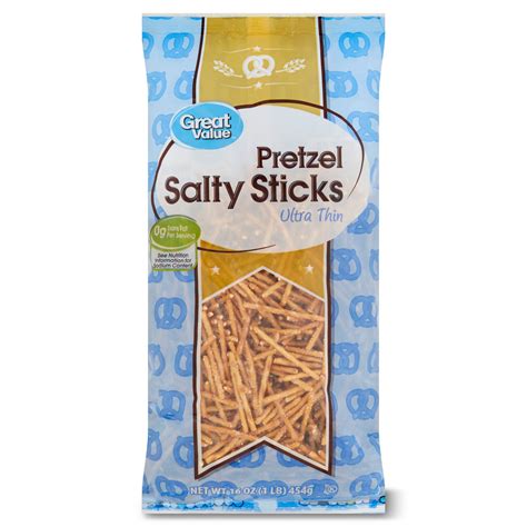 Great Value Pretzel Sticks Ultra Thin Salty 16 Oz