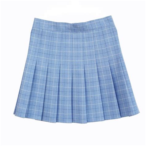 a line plaid pleated skirt uniform high waist skirt classical grayandkhakiandblueandpink lattice in