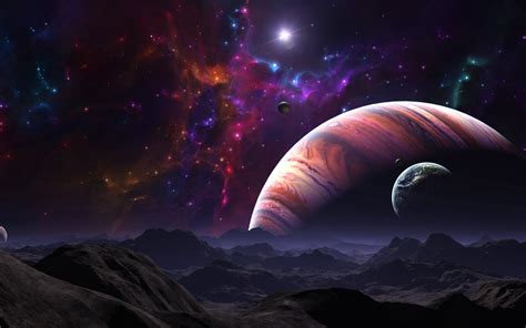 Landscape Planet Fantasy Art Artwork Stars Space